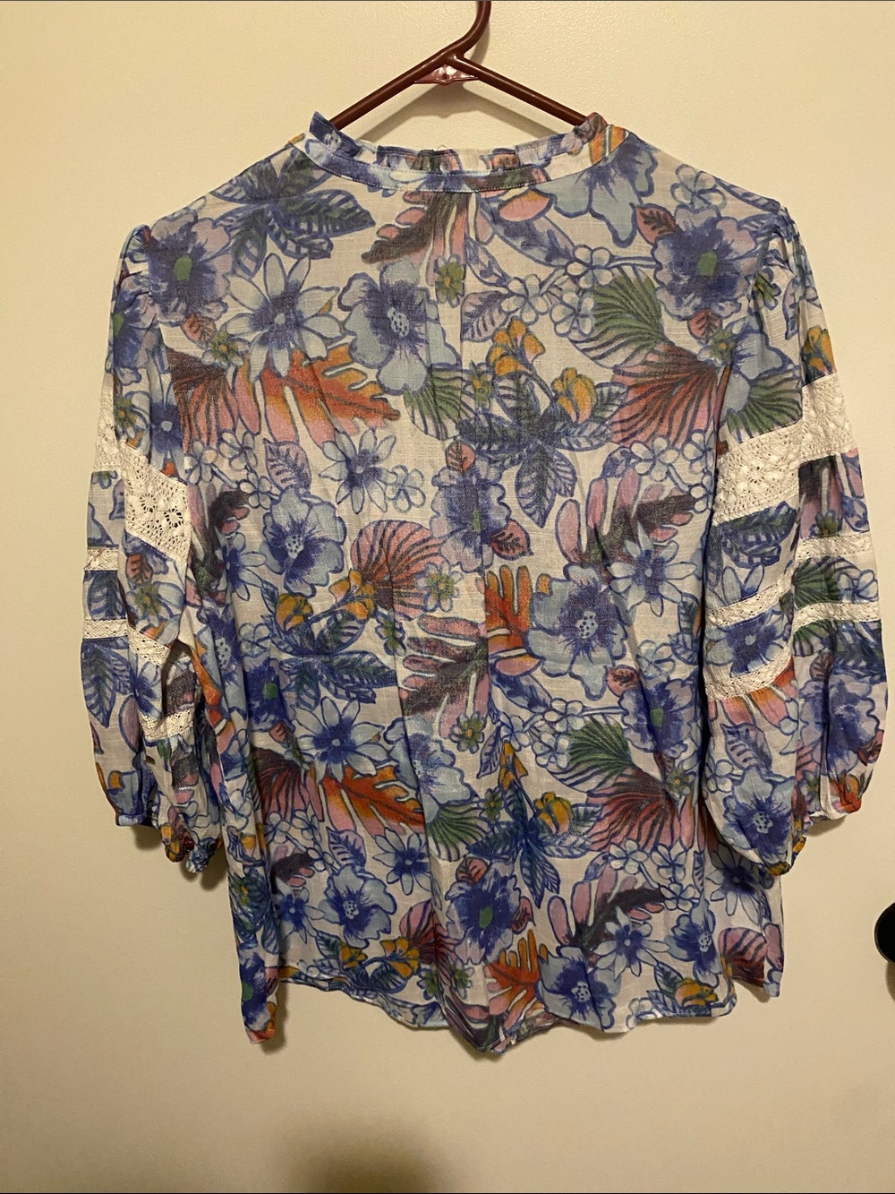 Floral Button-Front Tunic in Multi-Color - Picture 3 of 4